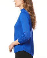 Melissa Paige Women's Ruched-Sleeve Funnel-Neck Sweater