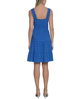 Maggy London Women's Eyelet-Pattern Square-Neck Dress