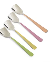 Rsvp International Endurance Stainless Steel 4 Piece 6" Ice Cream Spoons Set in Mixed Colors