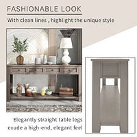 Console Table/Sofa Table With Storage Drawers And Bottom Shelf For Entryway Hallway