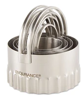 Rsvp International Endurance Stainless Steel 4 Piece Round Rippled Biscuit Cutter Set