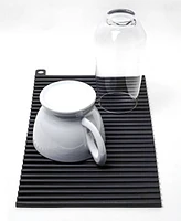 Rsvp International Silicone 12x7" Black Sink Mat/Hot pad