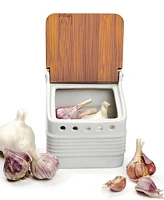 Rsvp International Stoneware 5x4x5" White Garlic Keeper - White 5x4x5"