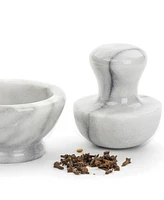 Rsvp International Stoneware Marble Spice Grinder - White 4x4x2"