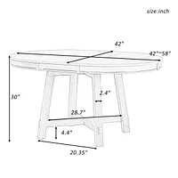 Streamdale Furniture Farmhouse Round Extendable Dining Table With 16 Leaf Wood Kitchen Table