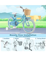 Gymax 18'' Retro Style Kids Bike Bicycle w/ Height Adjustable Handlebar & Seat Pink