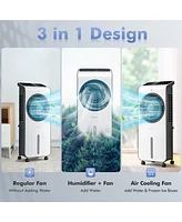 Costway Evaporative Air Cooler 3-in-1 Portable Swamp Cooling Fan w/ 12H Timer Remote