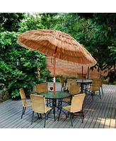 Patio 6FT Tropical Thatched Tiki Beach Umbrella Portable Outdoor Market Tilt
