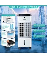 Costway 4-in-1 Evaporative Air Cooler w/ Fan & Humidifier Remote Control Ice Packs