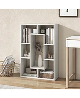 Costway 7-Cube Geometric Bookshelf with Anti-Toppling Device Modern Open Bookcase