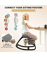Costway Rocking Kneeling Chair Ergonomic Posture Correcting Back Pain Padded Cushion