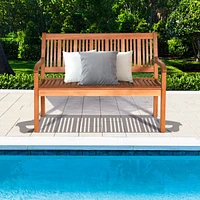 Costway 50'' Two Person Outdoor Garden Bench Loveseat Porch Chair