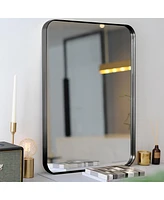 Costway 32"x20" Wall-Mounted Rectangle Mirror Metal Frame Bathroom Entryway