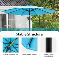 Costway 10FT Patio Umbrella Sunshade Market Steel Tilt W/ Crank Outdoor Yard Garden