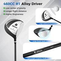 Costway Men's Complete Golf Clubs Package Set 10 Pieces Includes Alloy Driver