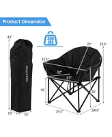 Costway Folding Camping Moon Padded Chair with Carry Bag