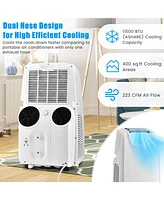 Costway 11,500 Btu Dual Hose Portable Air Conditioner 3-in-1 Ac Unit w/ Remote Control