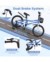 18'' Kid's Bike with Removable Training Wheels & Basket for 4-8 Years Old