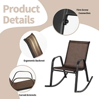 4 Pcs Patio Rocking Chair Heavy-Duty Metal Rocker Outdoor Anti-Slip