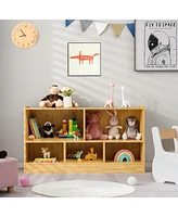 Kids 2-Shelf Bookcase 5-Cube Wood Toy Storage Cabinet Organizer