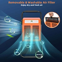 Costway 163 Ppd Portable Commercial Dehumidifier w/Water Tank&Drainage Pipe for Basement