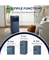 Costway Btu Portable Air Conditioner w/ Remote Control 3-in-1 Cooler Drying