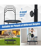 Costway 40" Foldable Adjustable Trampoline Fitness Rebounder with Resistance Bands Home Gym