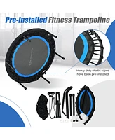 Costway 40" Foldable Adjustable Trampoline Fitness Rebounder with Resistance Bands Home Gym