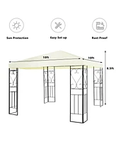 Costway 10'x10' Patio Gazebo Canopy Tent Steel Frame Shelter Patio Party Awning
