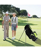 Costway Golf Stand Cart Bag Club w/6 Way Divider Carry Organizer