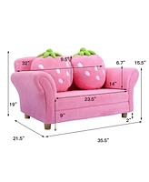 Kids Sofa Strawberry Armrest Chair Lounge Couch Children