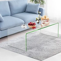 Costway Tempered Glass Coffee Table Accent Cocktail Side Table Living Room Furniture