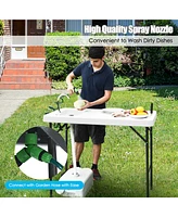 Costway Folding Fish Table Hunting Clean Cutting Camping Sink Faucet