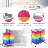 15 Drawer Rolling Storage Cart Tools Scrapbook Paper Office School Organizer