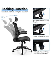 Costway Mesh Back Adjustable Swivel Office Chair Flip up Arms