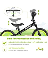 Kids Balance Bike No Pedal Training Bicycle w/ Adjustable Handlebar & Seat
