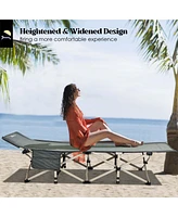 Costway Wide Foldable Camping Cot Heavy-Duty Steel Indoor & Outdoor Sleeping Cot