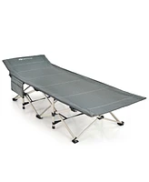 Costway Wide Foldable Camping Cot Heavy-Duty Steel Indoor & Outdoor Sleeping Cot