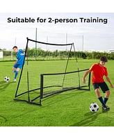 Costway 2-in-1 Portable Soccer Trainer with Carrying Bag to Enhance Soccer Passing Skill