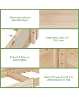 Costway Raised Garden Bed with 3 Trellises with Divided Compartments for Flowers