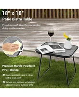 3pcs Patio Folding Chaise Lounge Chair Pvc Tabletop Set Outdoor Portable Beach