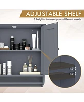 Costway Wall Mounted Bathroom Medicine Cabinet Storage Cupboard