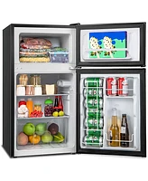 3.2 Cu.Ft Mini Refrigerator with Freezer Compact Fridge with 2 Reversible Door