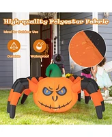 5 Ft Long Halloween Inflatable Pumpkin Spider Blow-up Decoration
