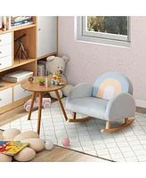 Toddler Rocking Chair Children's Upholstered Velvet Rocker Kids Armchair