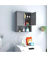 Costway Bathroom Wall Cabinet Medicine Storage Organizer with Adjustable Shelf & 2 Doors