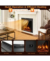 Costway 22.5'' Electric Fireplace Heater Inserts Recessed Ultra Thin Log Flame