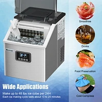 Costway 2 In 1 Ice Maker Water Dispenser Countertop 36Lbs/24H Lcd Display Portable