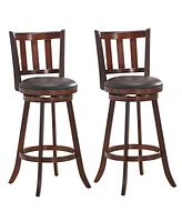 Costway Set of 2 29.5'' Swivel Bar stool Leather Padded Dining Pub