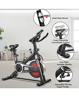 Costway Indoor Cycling Stationary Bike Silent Belt Drive Adjustable